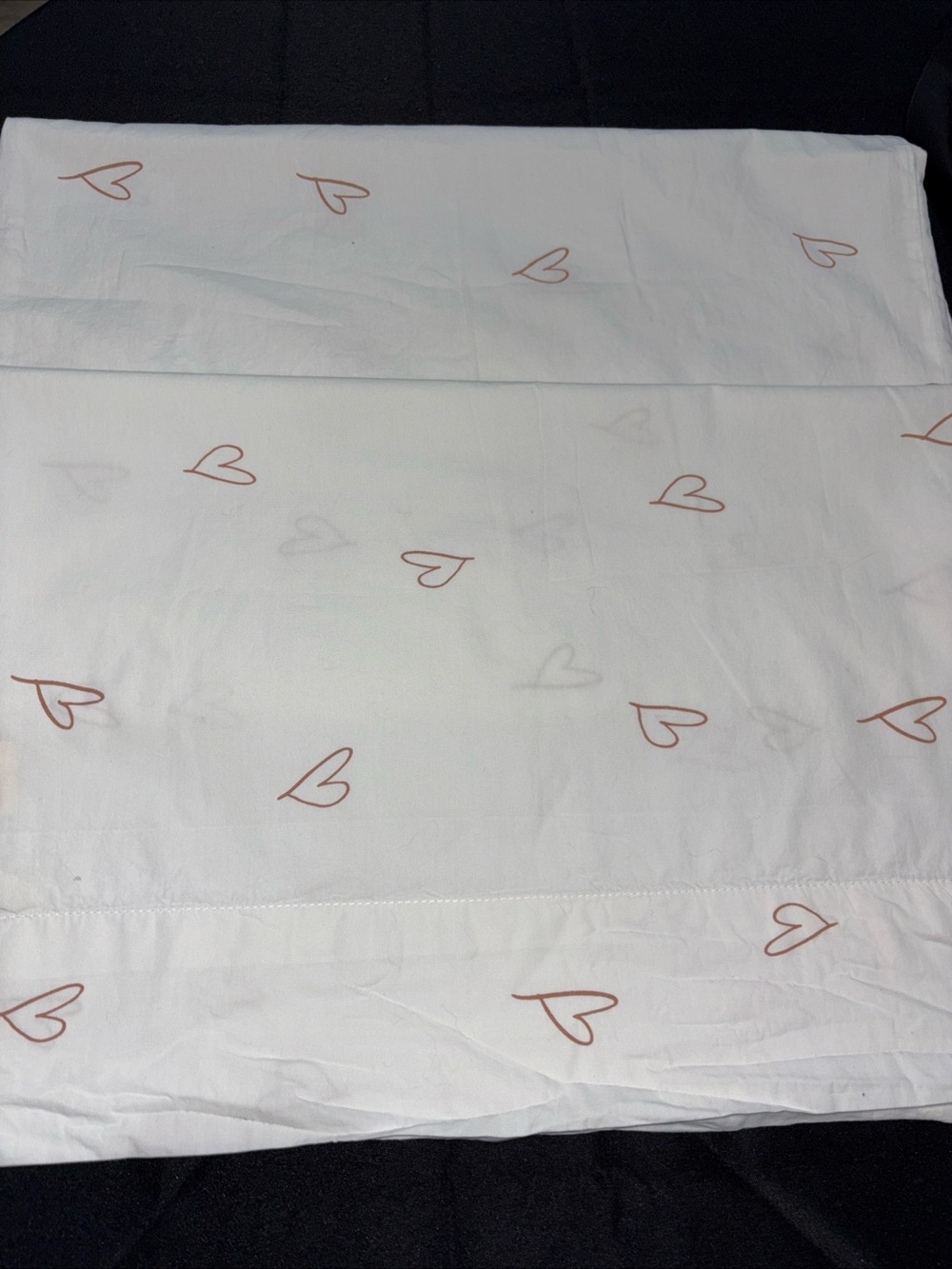 Leanne Ford for Crate&Barrel 2 pillowcases with maroon Heart Motif - Picture 2 of 9